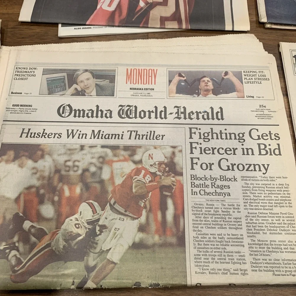 Rare Vintage 1994 Nebraska Football National Championship Lincoln Journal Star